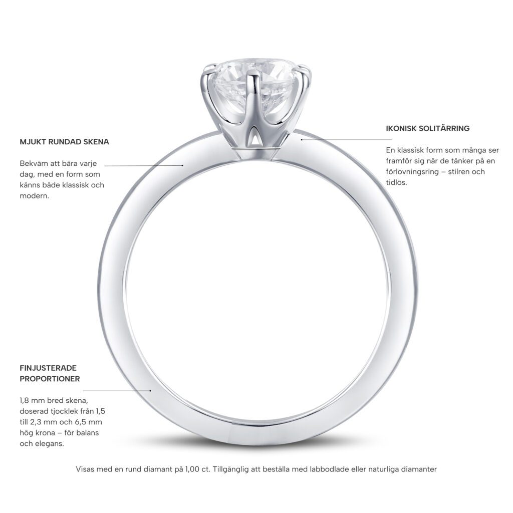 Arianna – Förlovningsring i 950 Platina med diamant