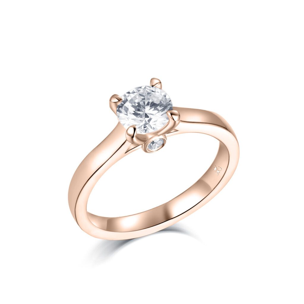 Alice – Förlovningsring i 18k Roséguld med diamant