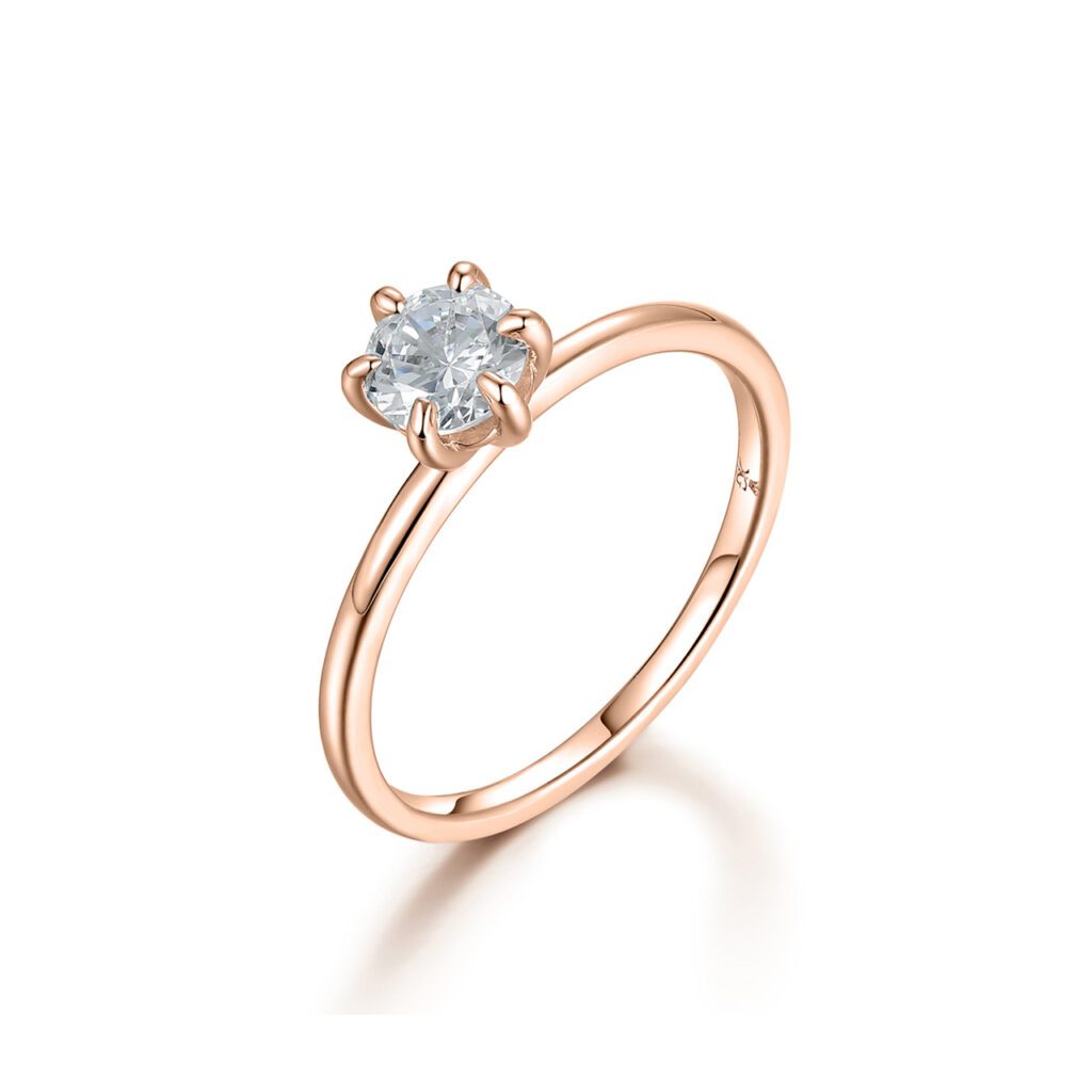 Alma – Förlovningsring i 18k Roséguld med diamant