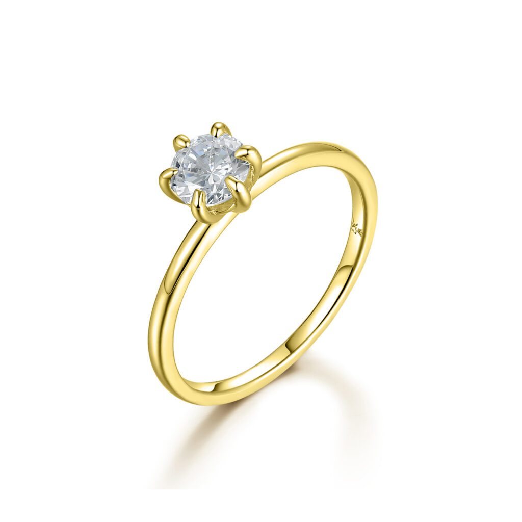 Alma – Förlovningsring i 18k Gulguld med diamant