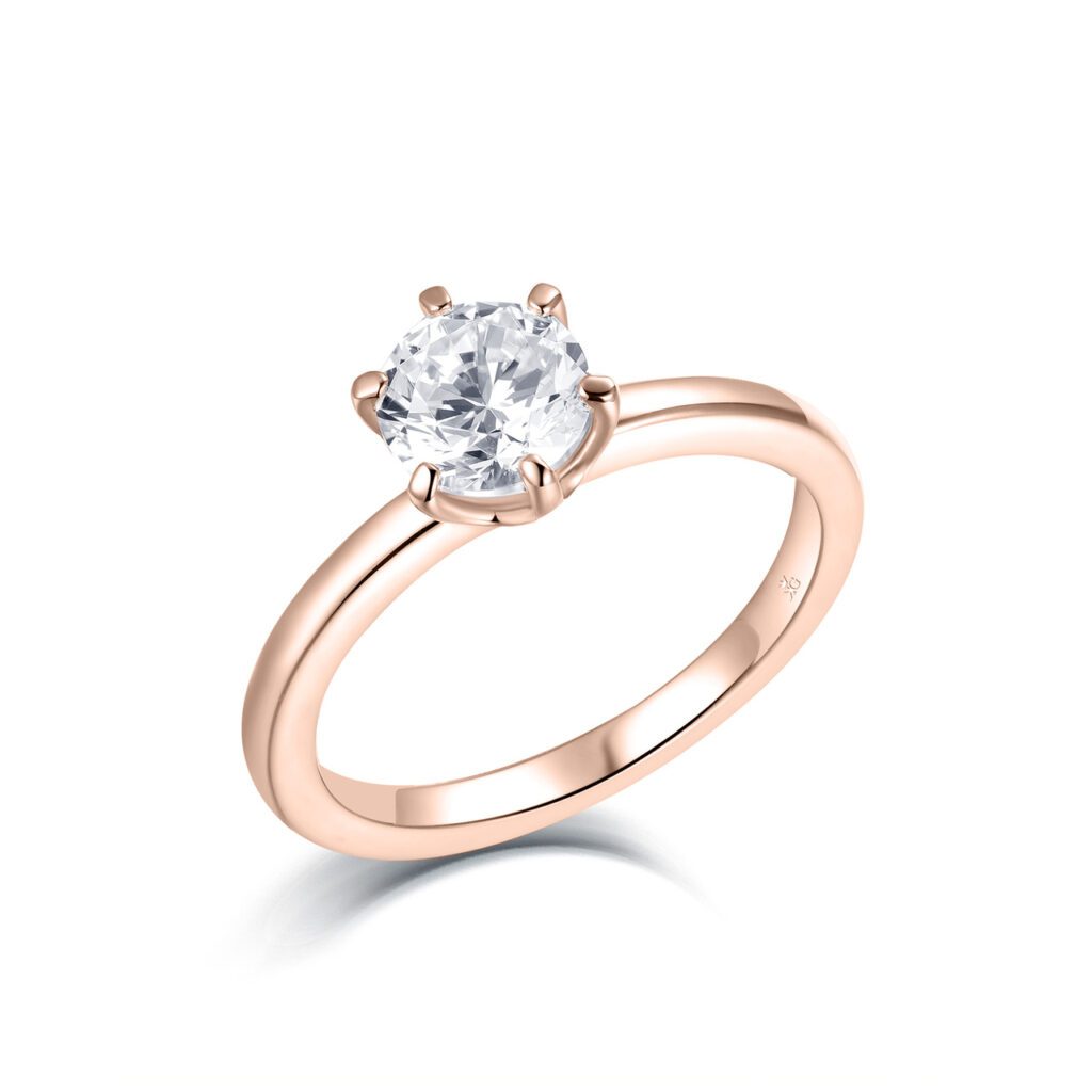 Arianna – Förlovningsring i 18k Roséguld med diamant