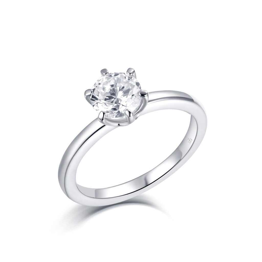 Arianna – Förlovningsring i 950 Platina med diamant