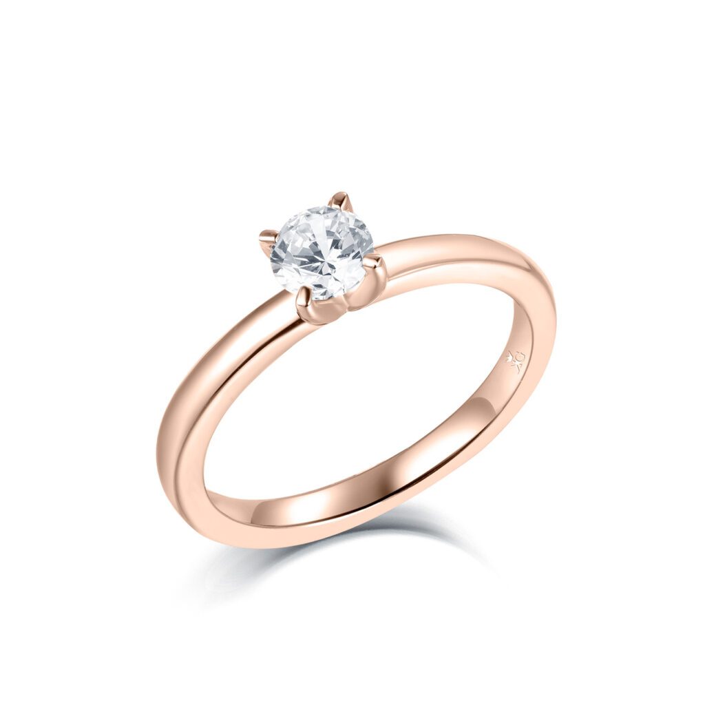 Astrid – Förlovningsring i 18k Roséguld med diamant