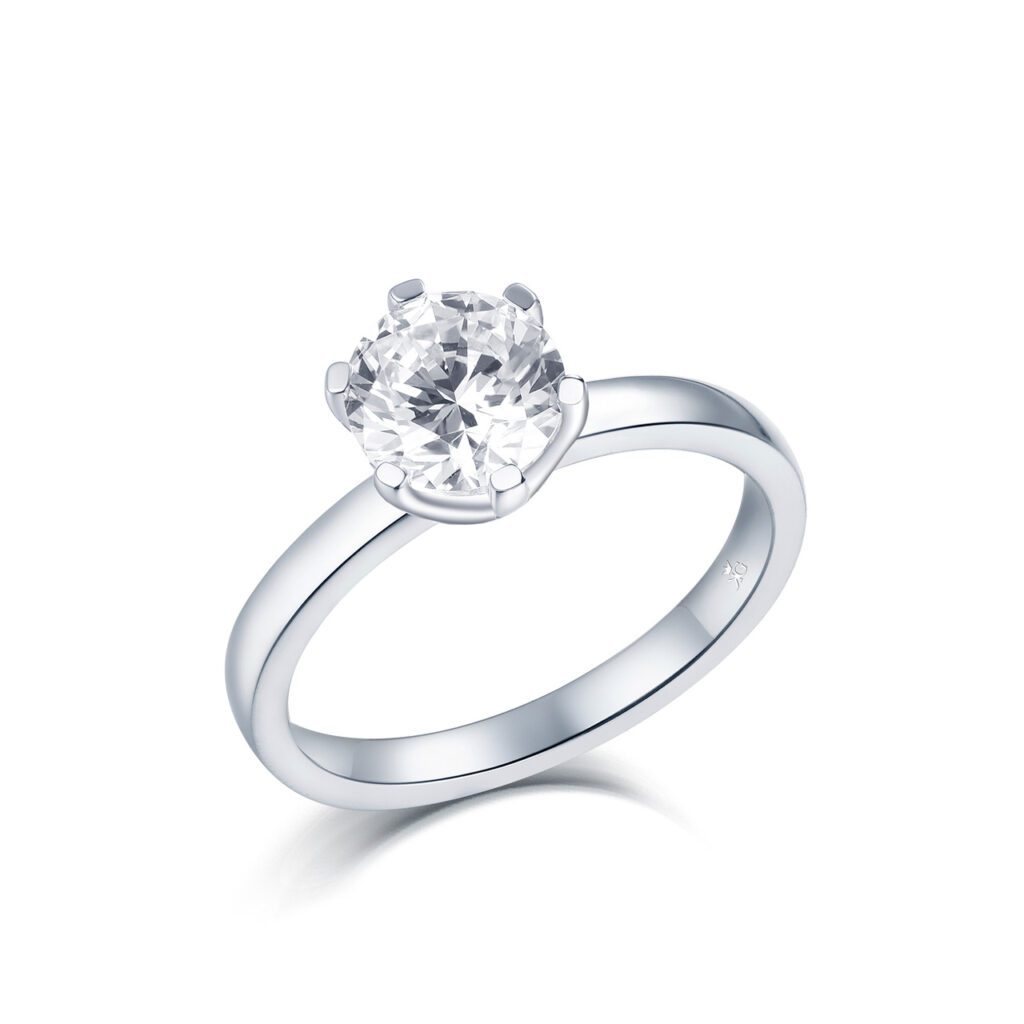 Aurora – Förlovningsring i 18k Vitguld med diamant
