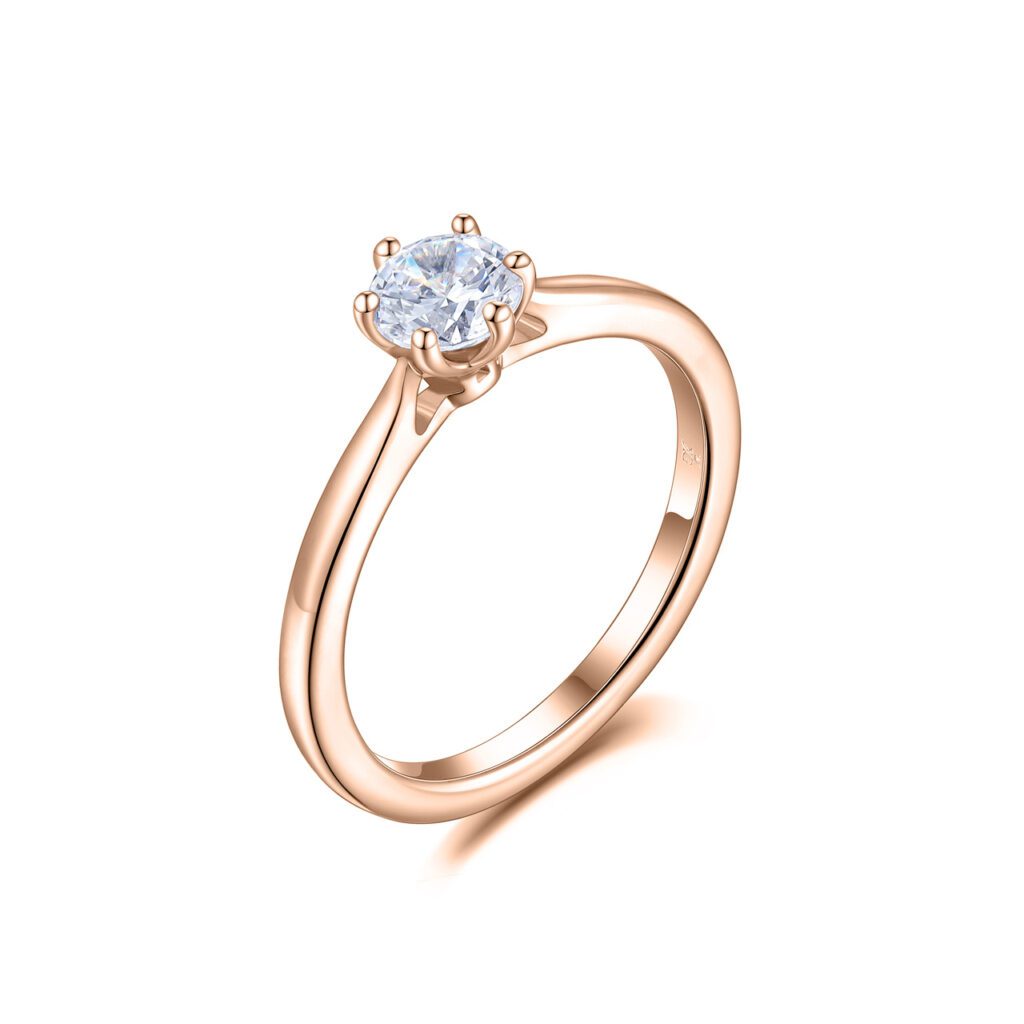 Bonnie – Förlovningsring i 18k Roséguld med diamant