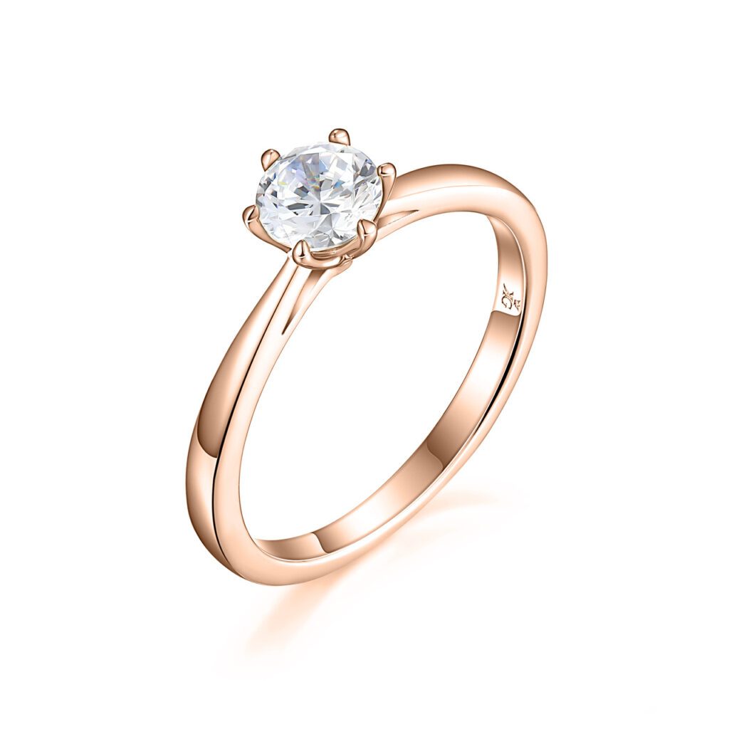 Camille – Förlovningsring i 18k Roséguld med diamant