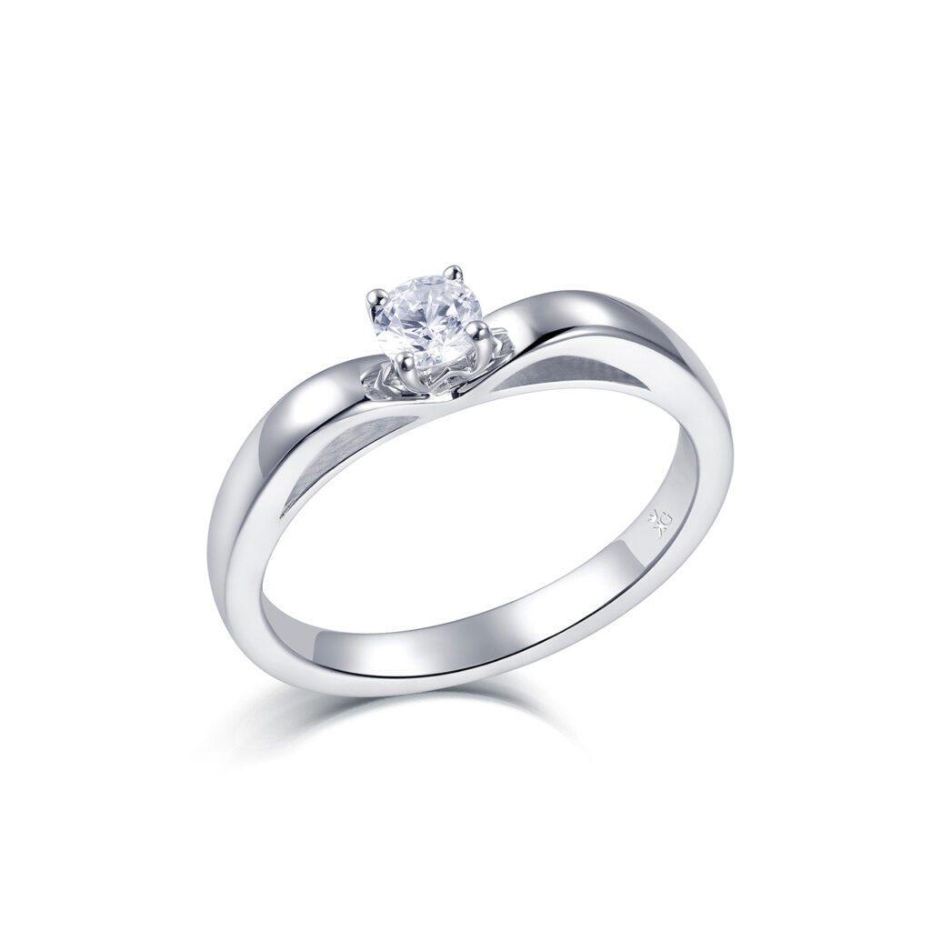 Cosetta – Förlovningsring i 18k Vitguld med diamant