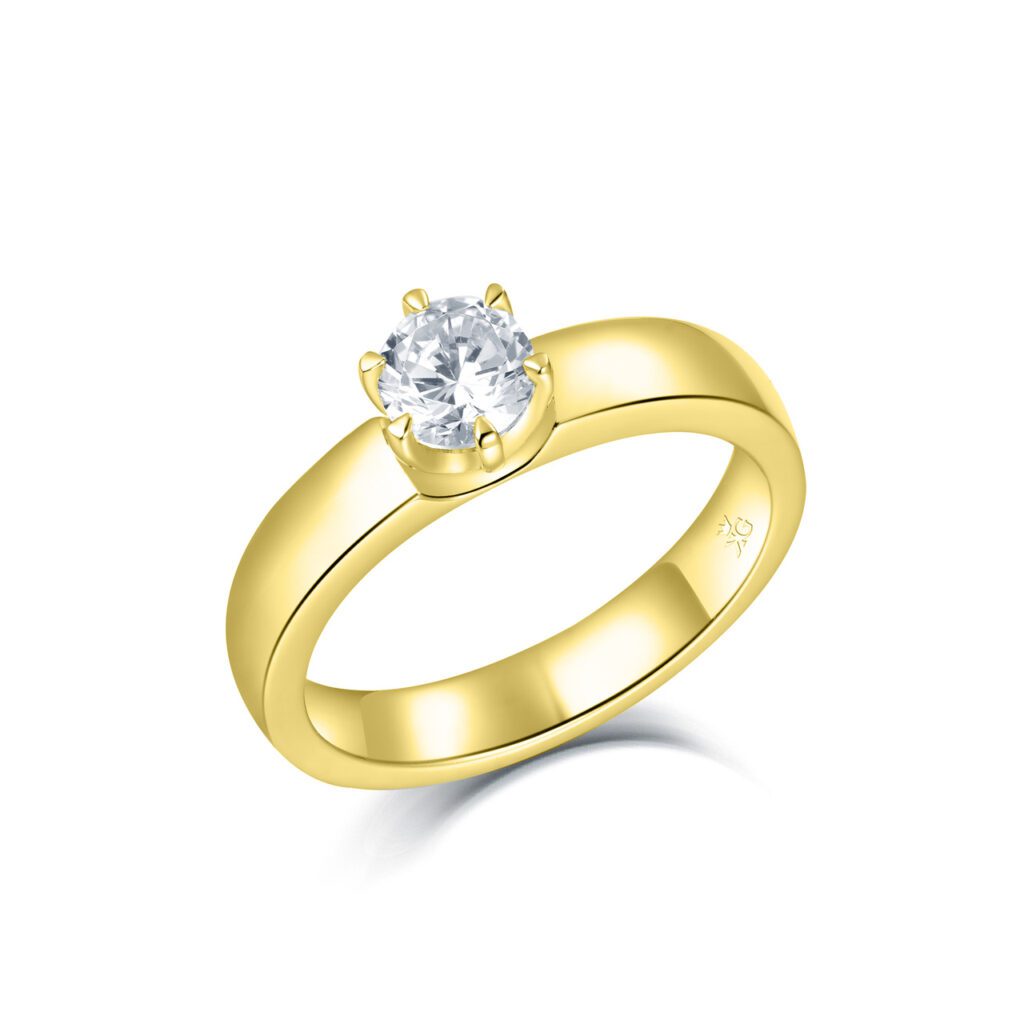 Edith – Förlovningsring i 18k Gulguld med diamant