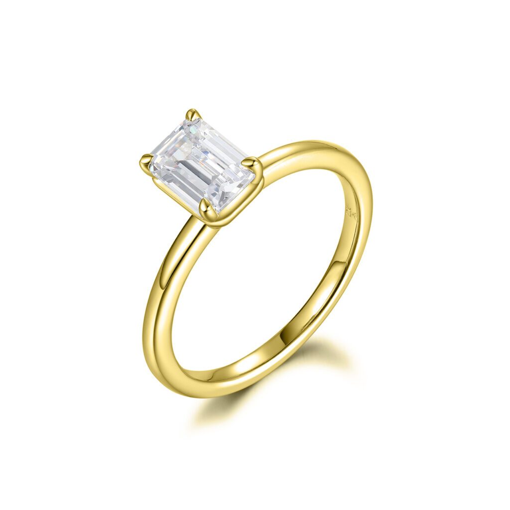 Evie – Förlovningsring med Elegant Blomkrona i 18k Gulguld