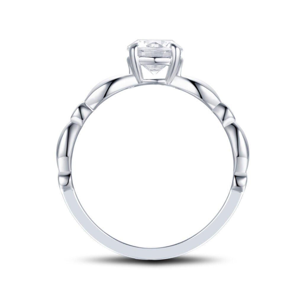 Janielle – Förlovningsring i 950 Platina med diamant