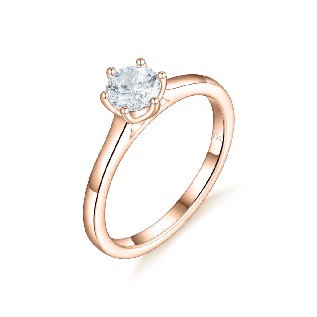 Ljusa – Förlovningsring i 18k Roséguld med diamant