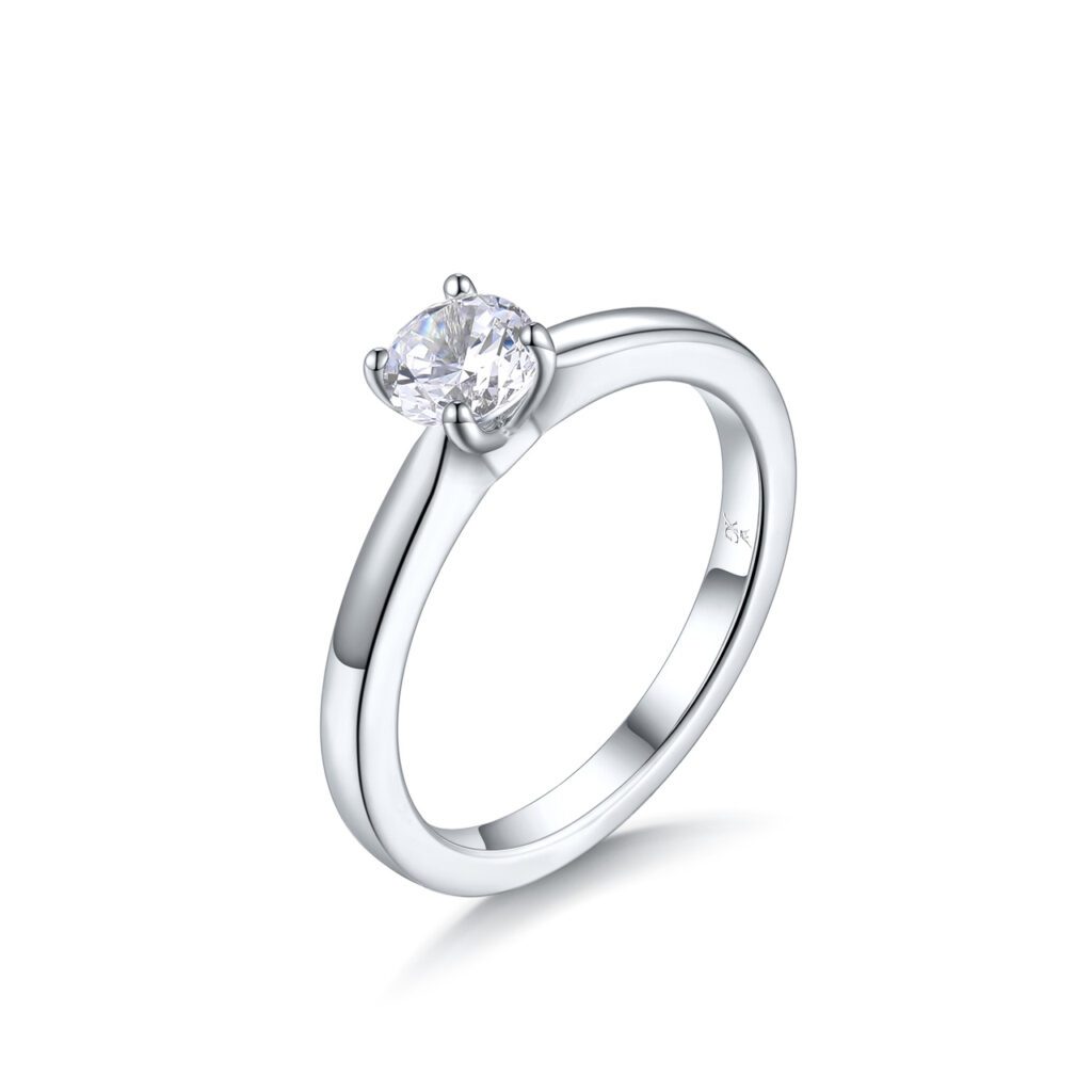 Milena – Förlovningsring i 18k Vitguld med diamant