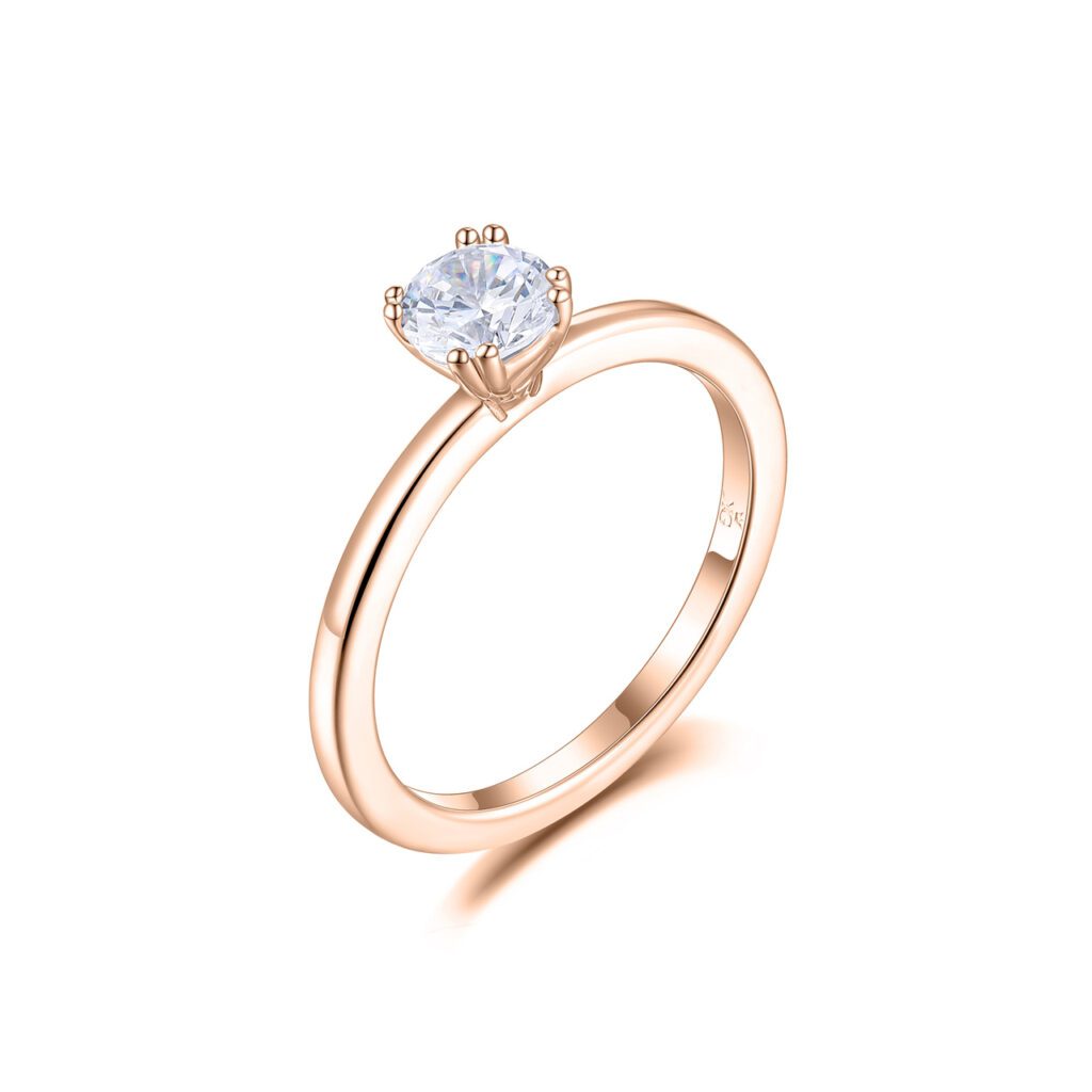 Neline – Förlovningsring i 18k Roséguld med diamant