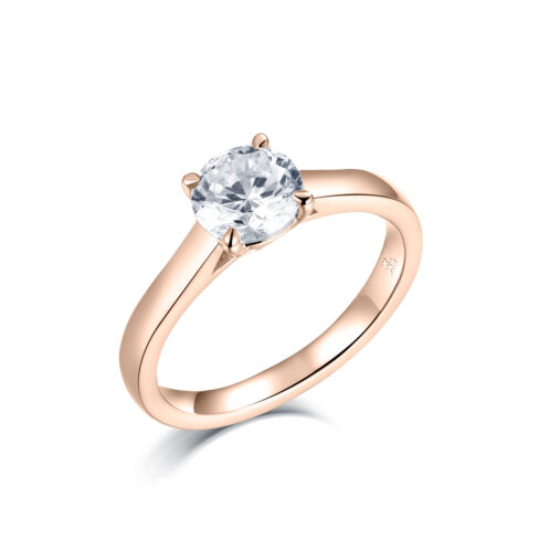 Nelly – Förlovningsring i 18k Roséguld med diamant