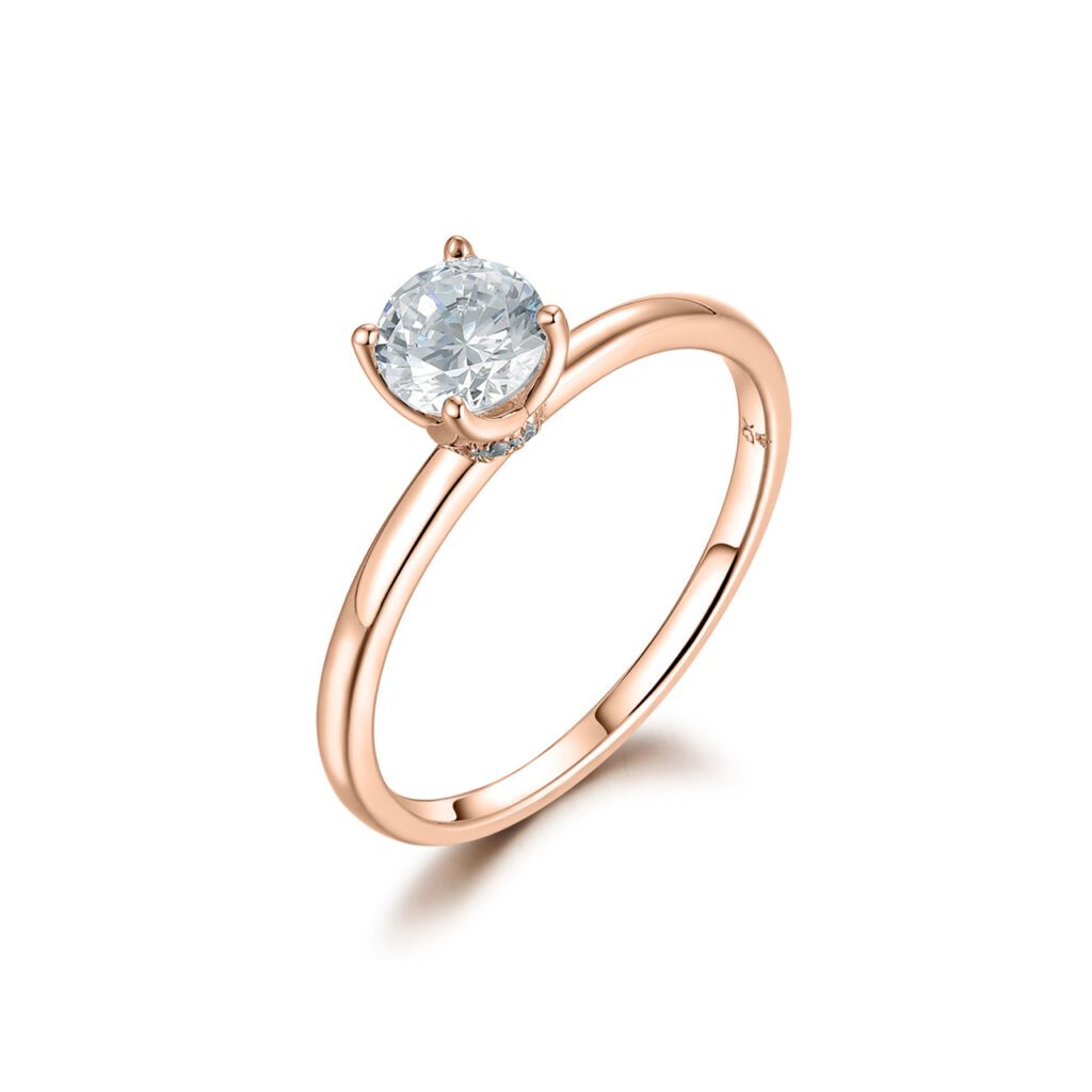 Nia – Förlovningsring i 18k Roséguld med diamant
