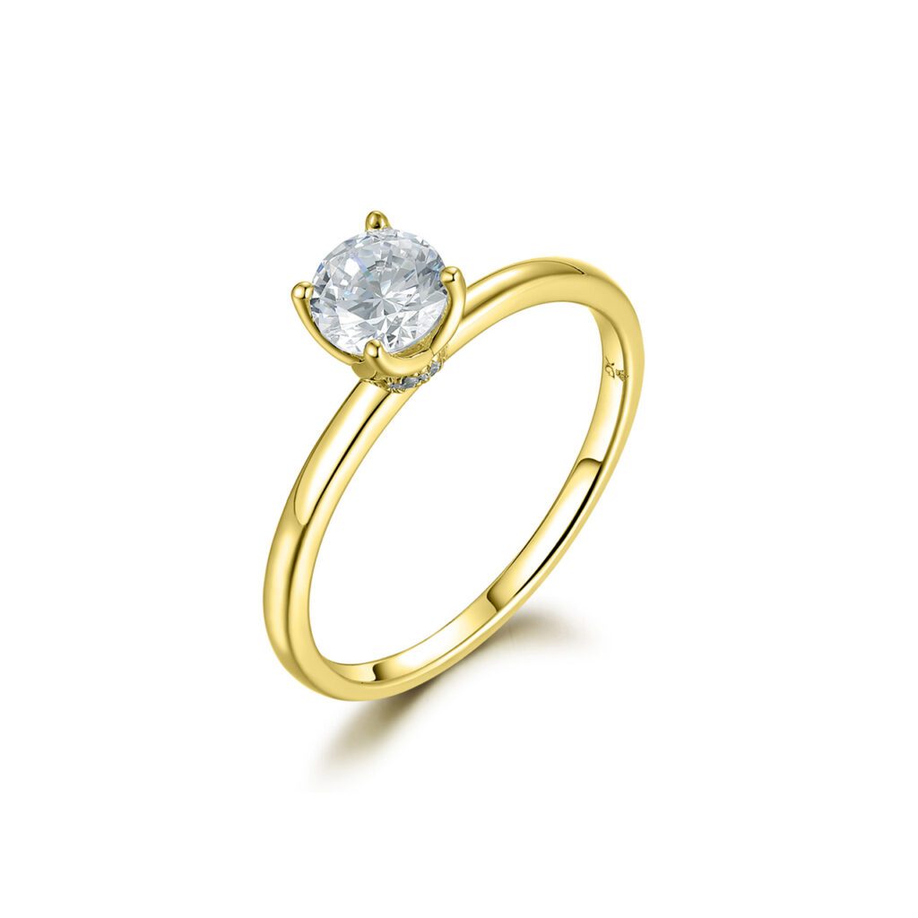 Nia – Förlovningsring i 18k Gulguld med diamant