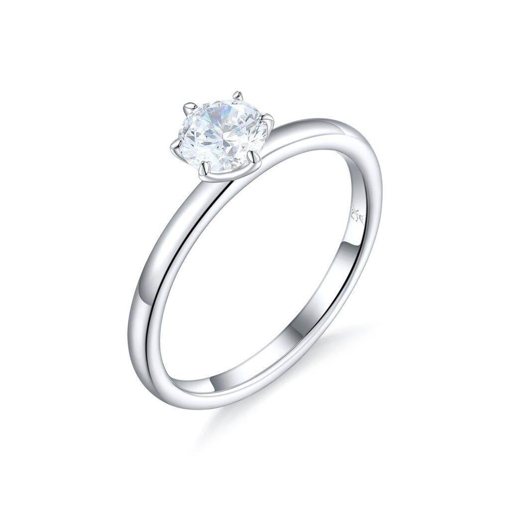 Nina – Förlovningsring i 18k Vitguld med diamant
