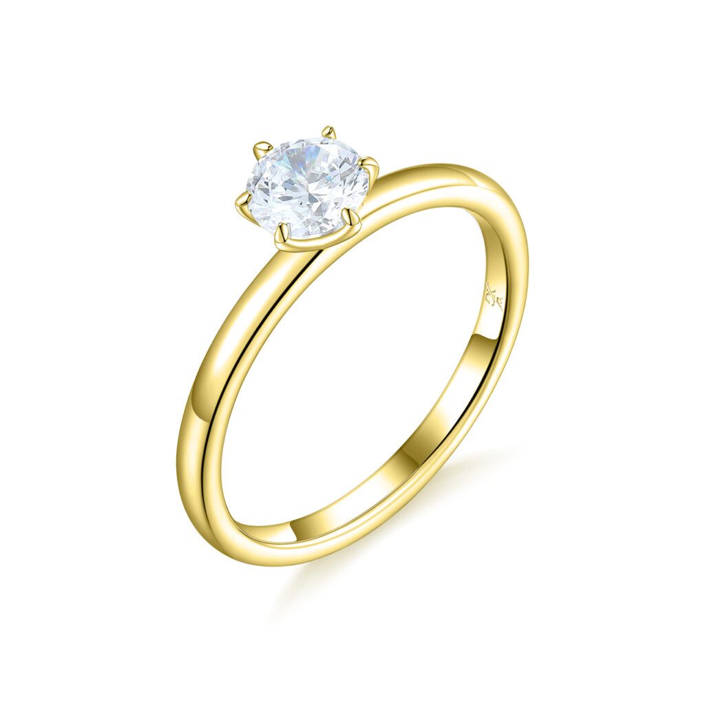 Nina – Förlovningsring i 18k Gulguld med diamant