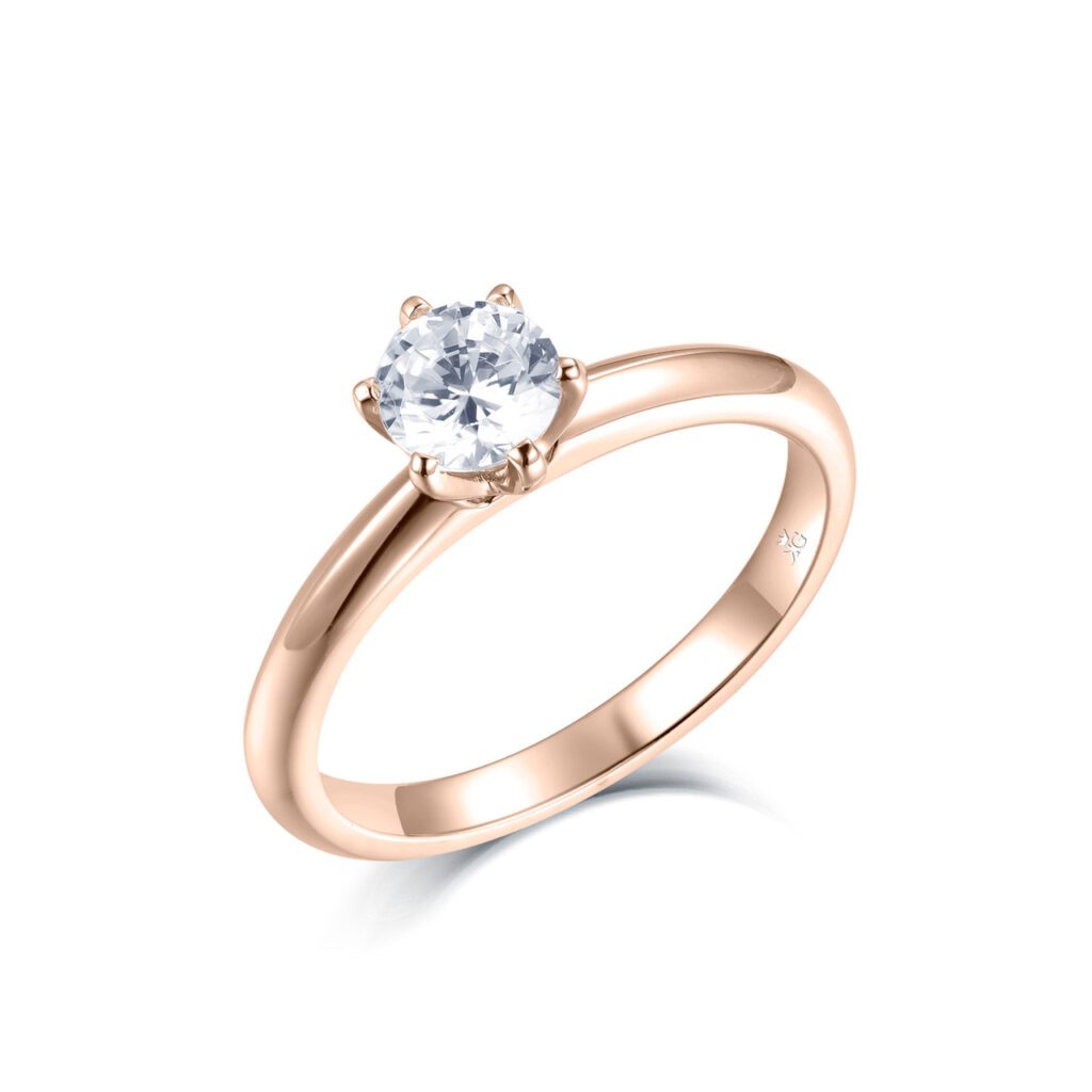 Reina – Förlovningsring i 18k Roséguld med diamant