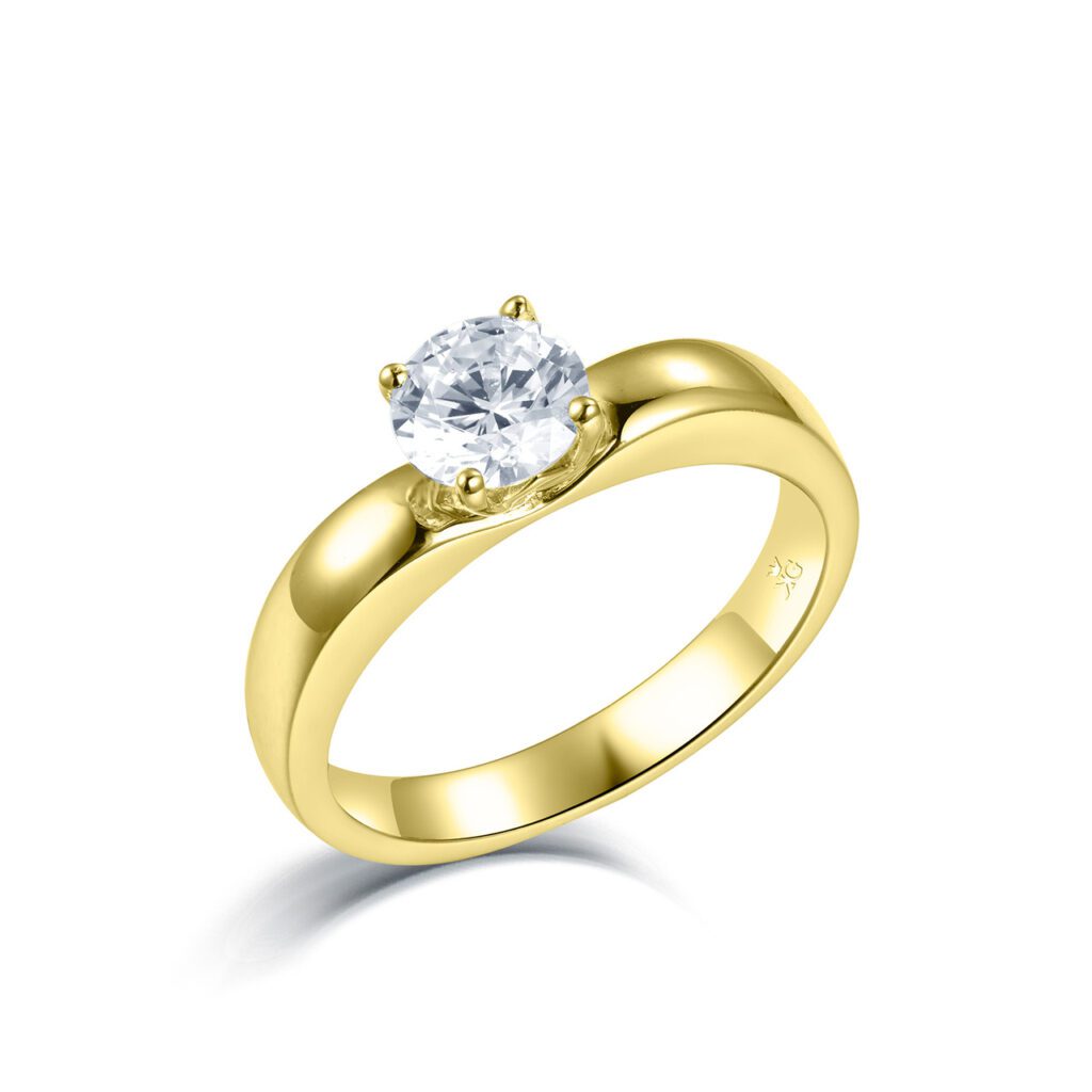 Rose – Förlovningsring i 18k Gulguld med diamant