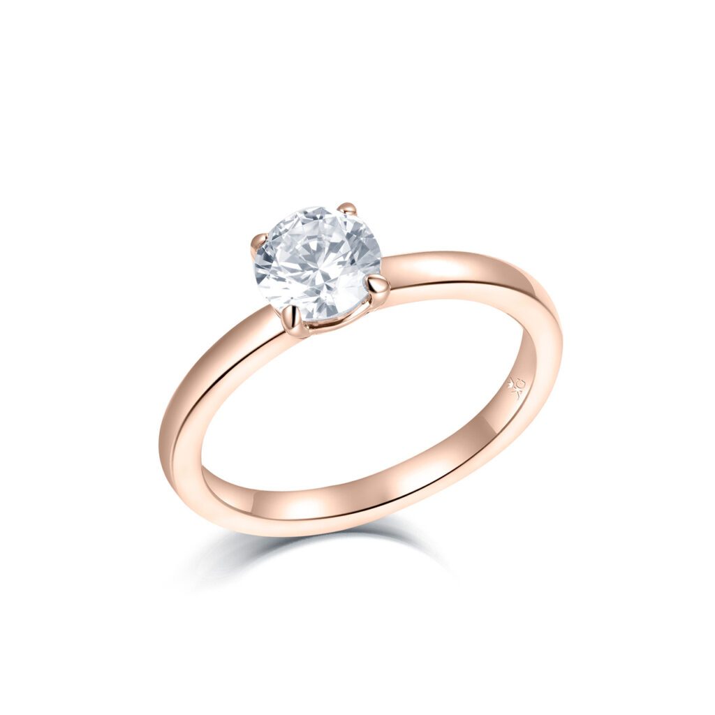 Vianne – Förlovningsring i 18k Roséguld med diamant