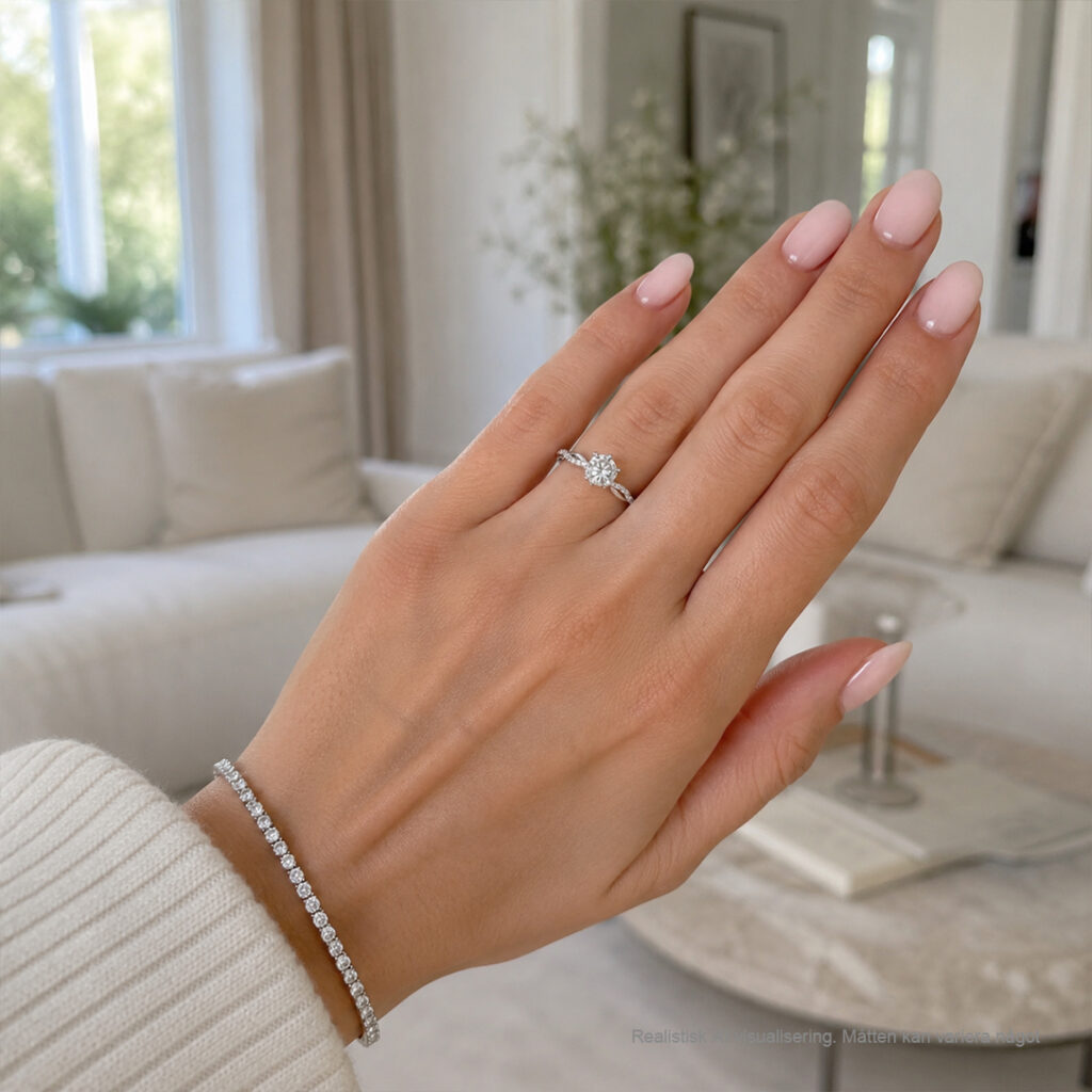 Eira – Sidostensring med diamanter i 950 Platina