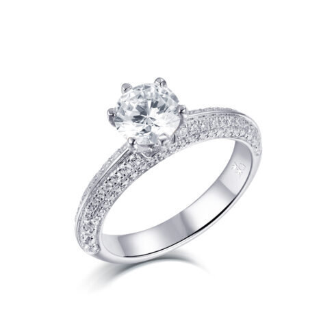 Abril – Sidostensring med diamanter i 950 Platina