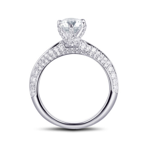Abril – Sidostensring med diamanter i 950 Platina - Bild 2