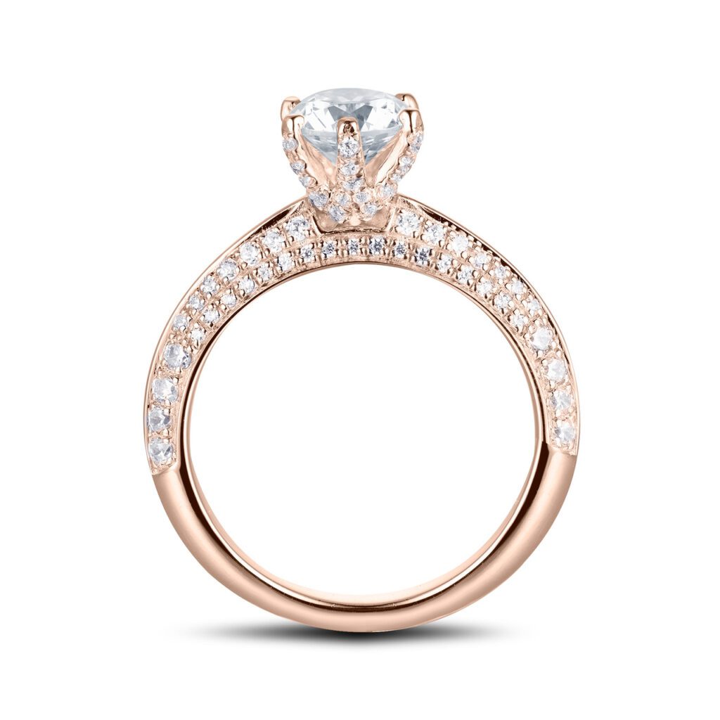 Abril – Sidostensring med diamanter i 18k Roséguld