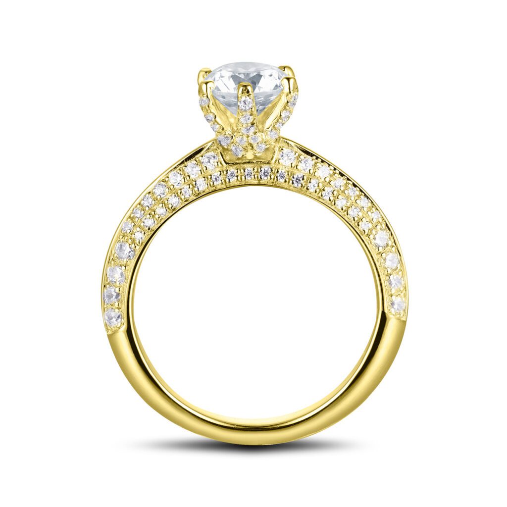 Abril – Sidostensring med diamanter i 18k Gulguld