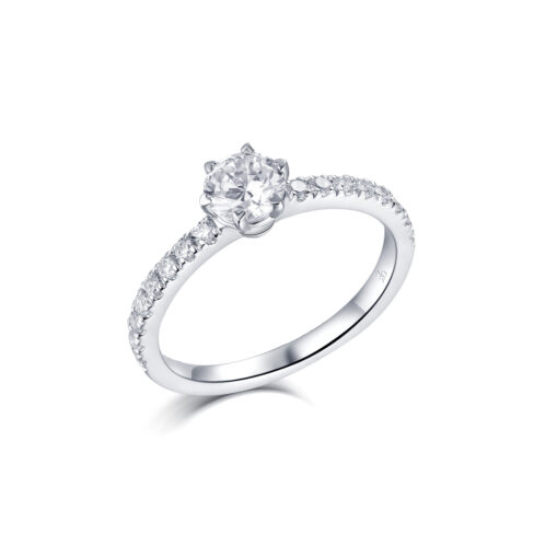Adelyn – Sidostensring med diamanter i 950 Platina