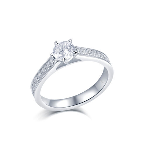 Adrie – Sidostensring med diamanter i 950 Platina
