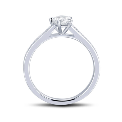 Adrie – Sidostensring med diamanter i 950 Platina - Bild 2