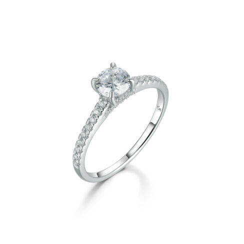 Ailani – Sidostensring med diamanter i 18k Vitguld