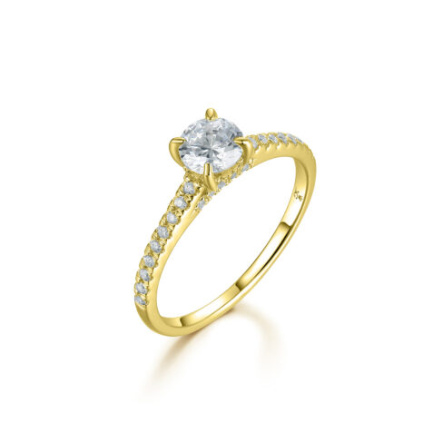 Ailani – Sidostensring med diamanter i 18k Gulguld