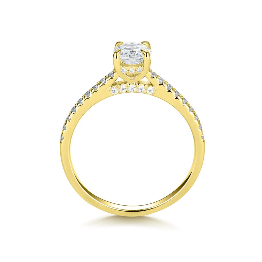 Ailani – Sidostensring med diamanter i 18k Gulguld