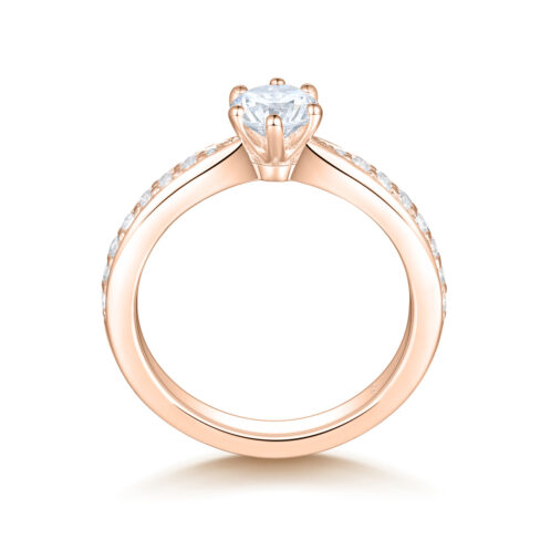 Alba – Sidostensring med diamanter i 18k Roséguld - Bild 2