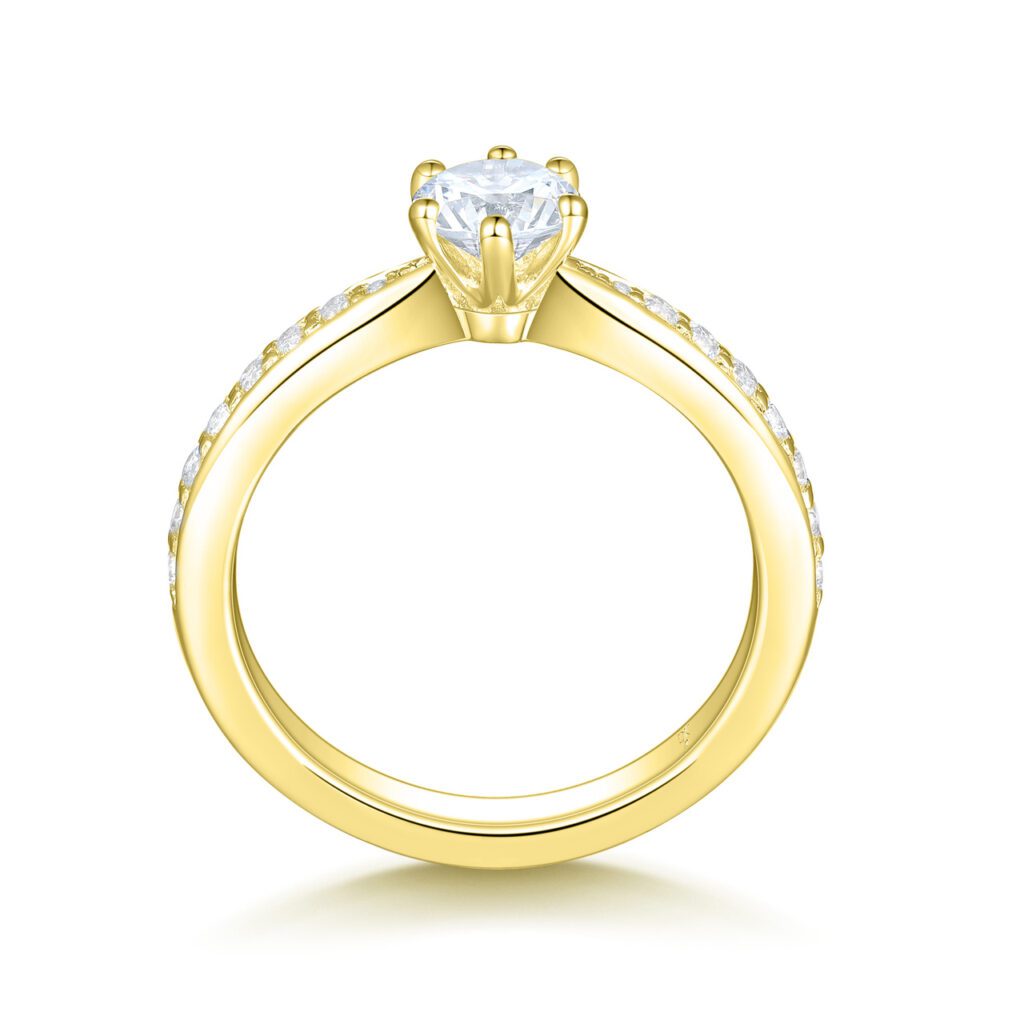 Alba – Sidostensring med diamanter i 18k Gulguld
