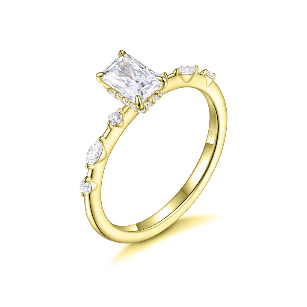 Alea – Sidostensring med diamanter i 18k Gulguld