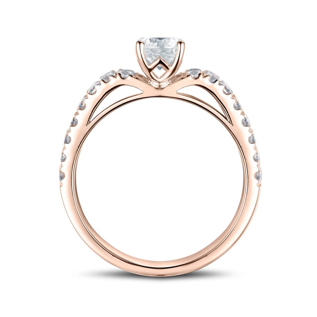 Alexa – Sidostensring med diamanter i 18k Roséguld