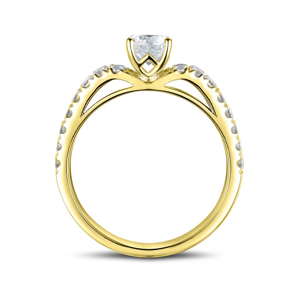 Alexa – Sidostensring med diamanter i 18k Gulguld