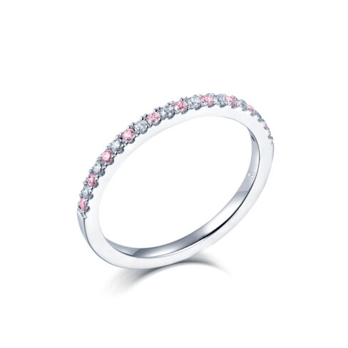 Alicia Rosa/Diamant – Ringar med ädelstenar i 18k Vitguld