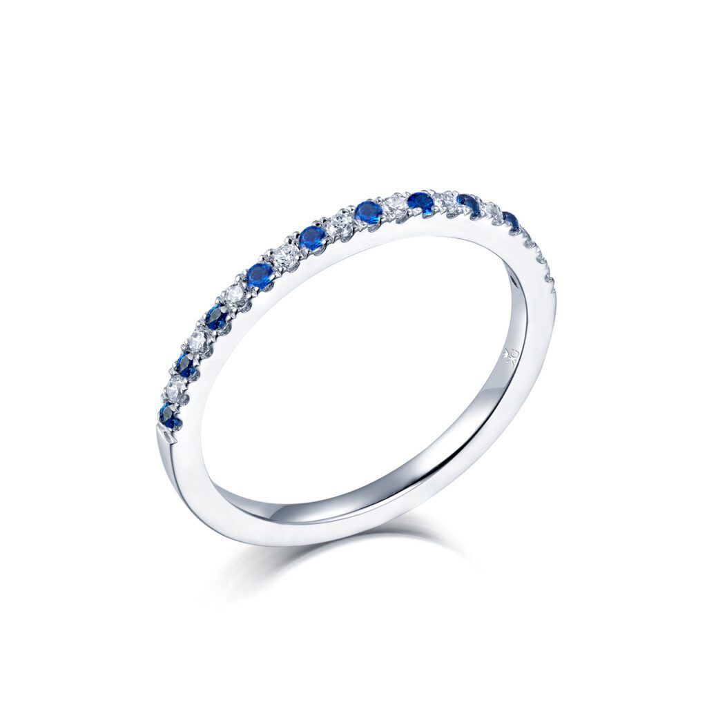 Alicia Safir/Diamant – Ringar med ädelstenar i 950 Platina