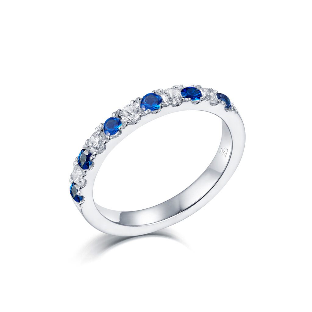 Alicia Safir/Diamant – Ringar med ädelstenar i 950 Platina
