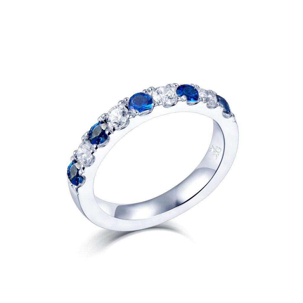 Alicia Safir/Diamant – Ringar med ädelstenar i 950 Platina