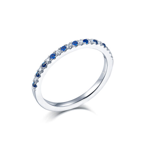 Alicia Safir/Diamant – Ringar med ädelstenar i 18k Vitguld