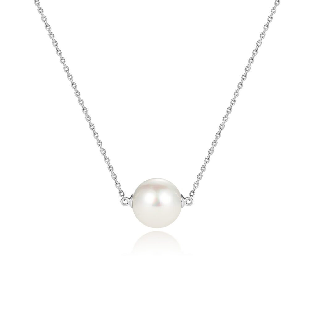 Amara – Elegant halsband i 950 Platina med odlad saltvattenspärla
