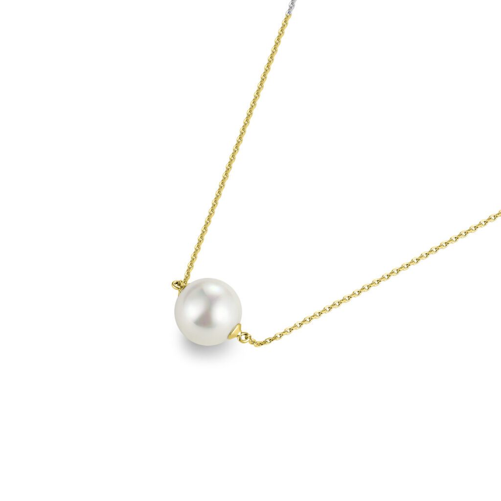 Amara – Elegant halsband i 18k Gulguld med odlad saltvattenspärla