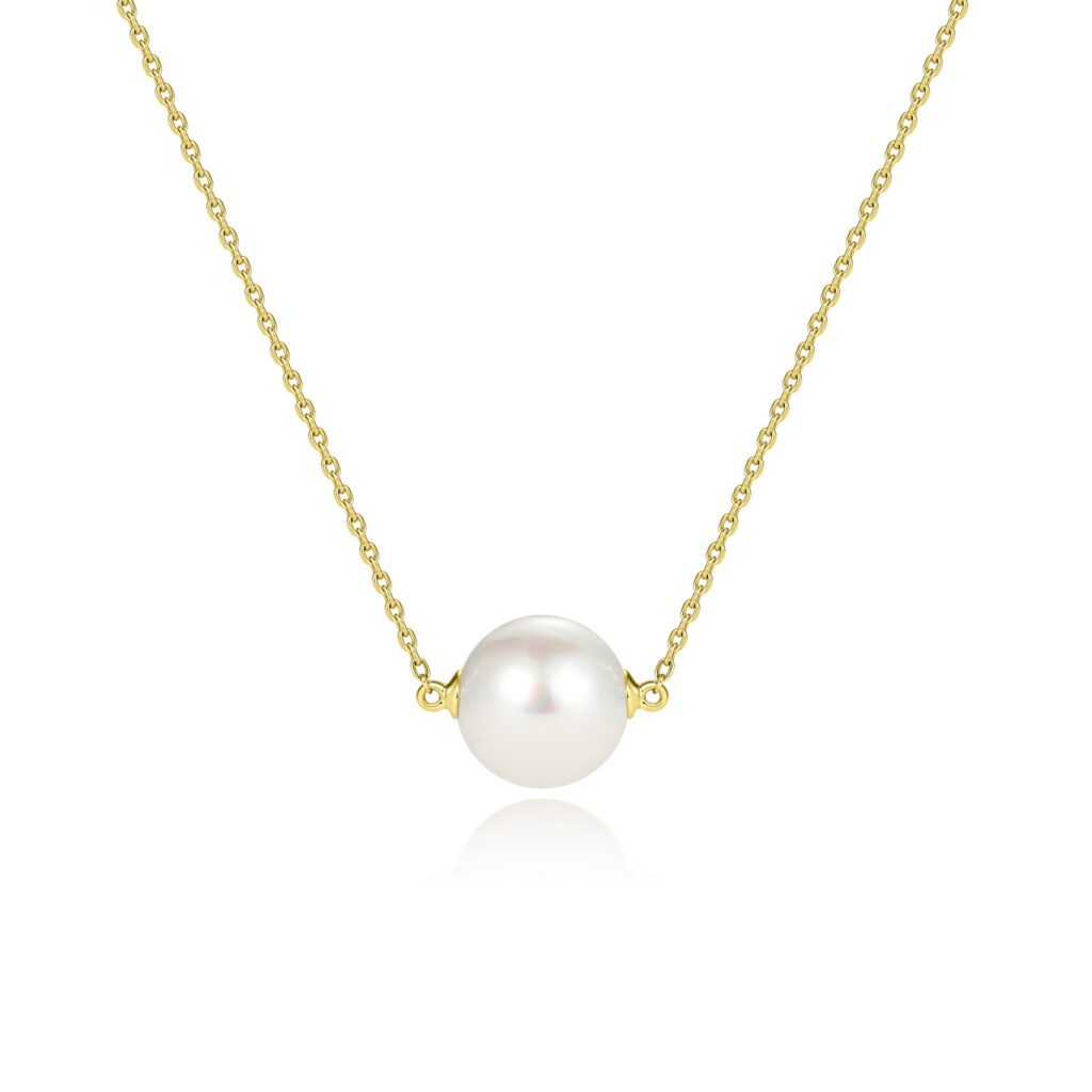 Amara – Elegant halsband i 18k Gulguld med odlad saltvattenspärla