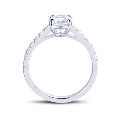Amber – Sidostensring med diamanter i 18k Vitguld - Bild 2